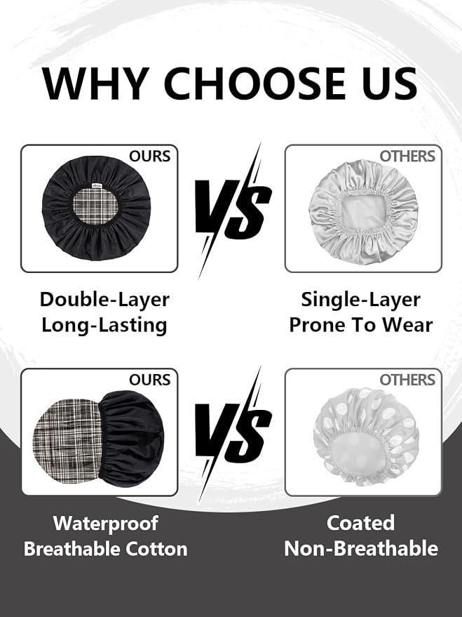 Years calm Men Shower Cap Reusable Waterproof, Dual-Layer Design, Double-Sided - Image 6