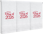 MASHAN Class of 2026 Graduation Hand Towels 3 Pack, 100% Cotton Soft Absorbent by MASHAN