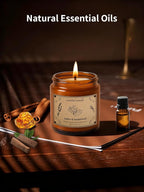 Scented Candles, 16oz Large Jar Soy Wax Candle – Amber & Sandalwood - Image 2