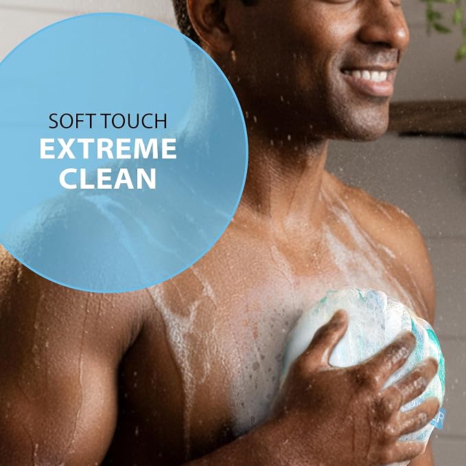 SHOWER BOUQUET Loofah-Bath-Sponge XL Swirl-Mix-Color 4-Pack // Extra-Large 75g - Image 3