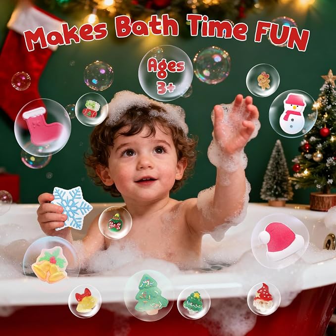 Christmas Bath Bombs Shower Steamers: 6 Pack Handmade Natural Organic Bath Bomb - Image 3