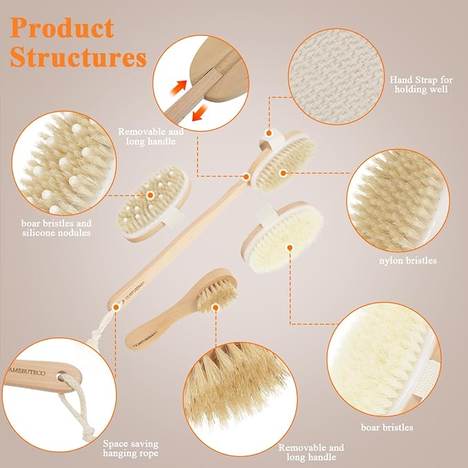 SAMEBUTECO Dry Brushing Body Brush Set - Image 4