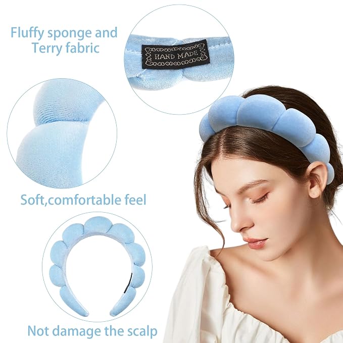 Ayesha Spa Headband for Women Sponge Headband for Washing Face Clouds Soft - Image 3