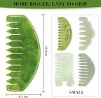Gua Sha Comb, Natural Guasha Stone Jade, Head Scalp Caring Massage Comb - Image 2