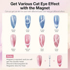 modelones Holographic Glitter Cat Eye Gel Nail Polish Kit 6 Colors - Image 6