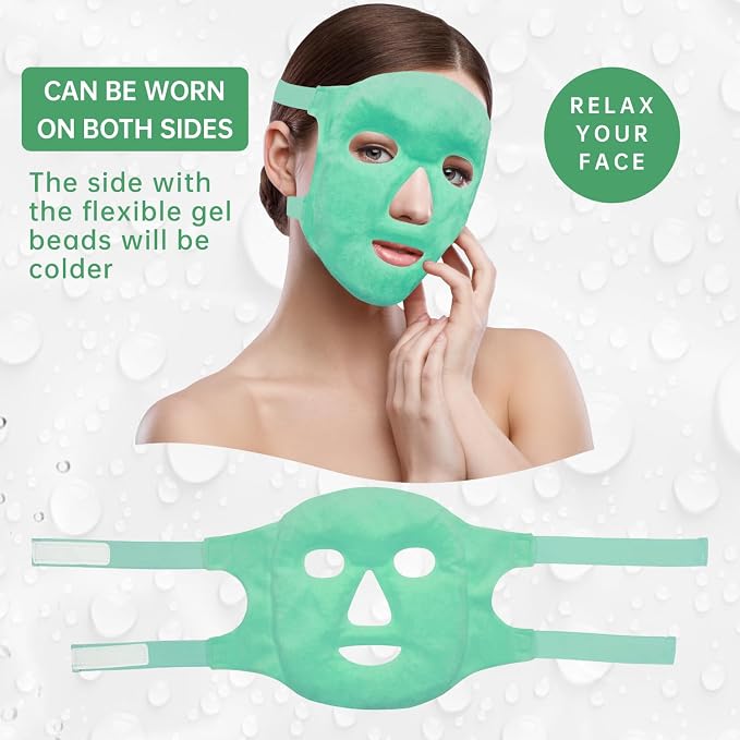 ZNÖCUETÖD Face Ice Mask Facial Ice Packs Gel Hot Cold Compress - Image 7