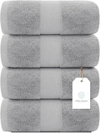 White Classic Luxury Bath Towels Set of 4 Large - Image 2
