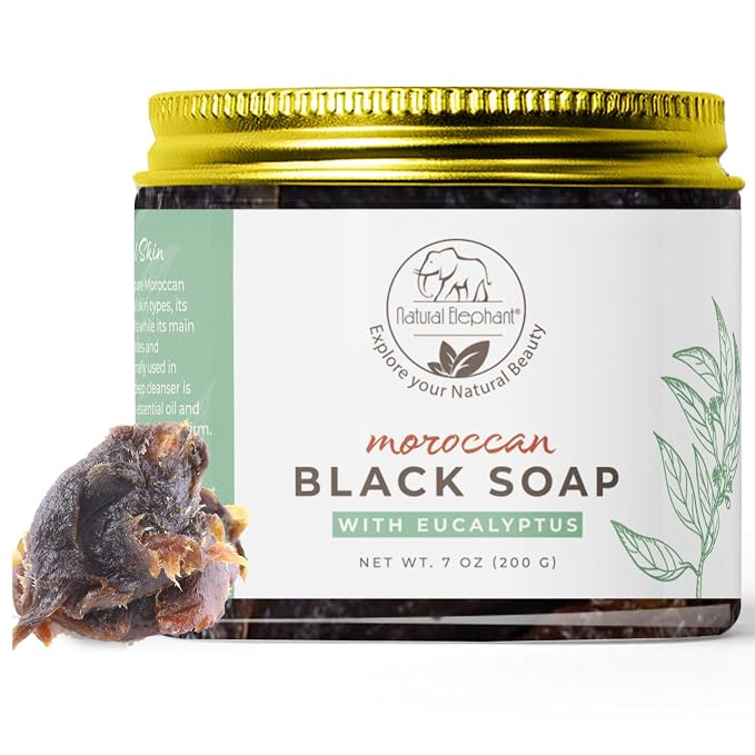 Natural Elephant Premium Kessa Hammam Glove and Moroccan Black Soap - Image 2