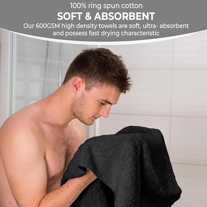 KAHAF COLLECTION 6 Pack Bath Towels Set 100% Ring Spun Cotton, Lightweight - Image 3