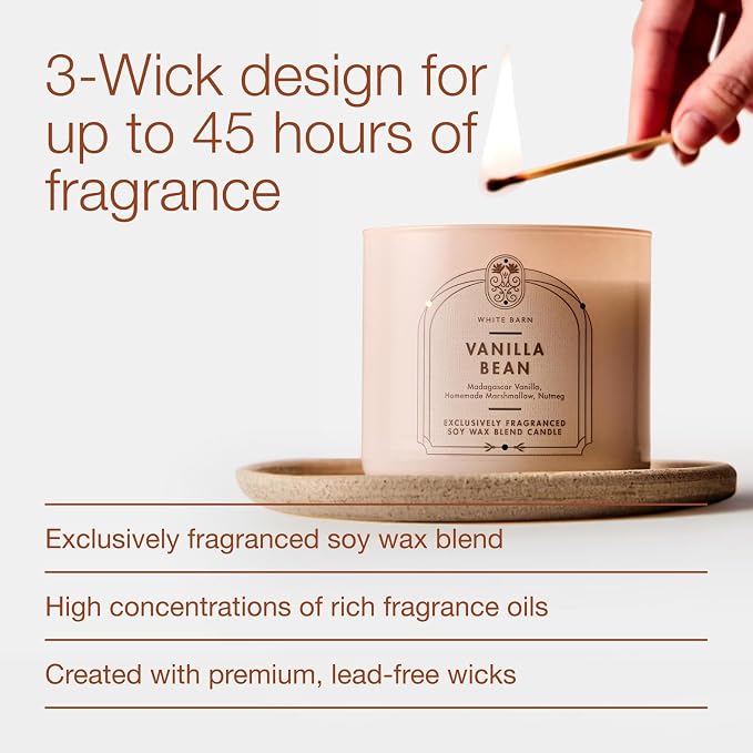 Bath & Body Works Vanilla Bean 3-Wick Candle - Image 4
