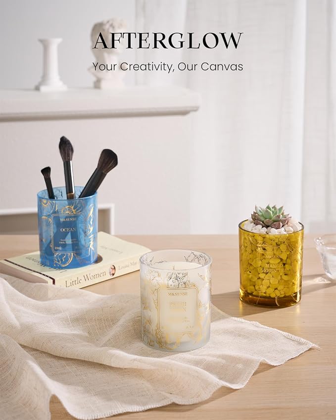 M&SENSE Sweet Mandarian Scented Vegan Soy Candles, No Toxin Refreshing Fragrance - Image 6
