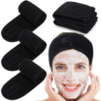Whaline Spa Facial Headband Head Wrap Terry Cloth Headband 4 Counts Stretch by Whaline