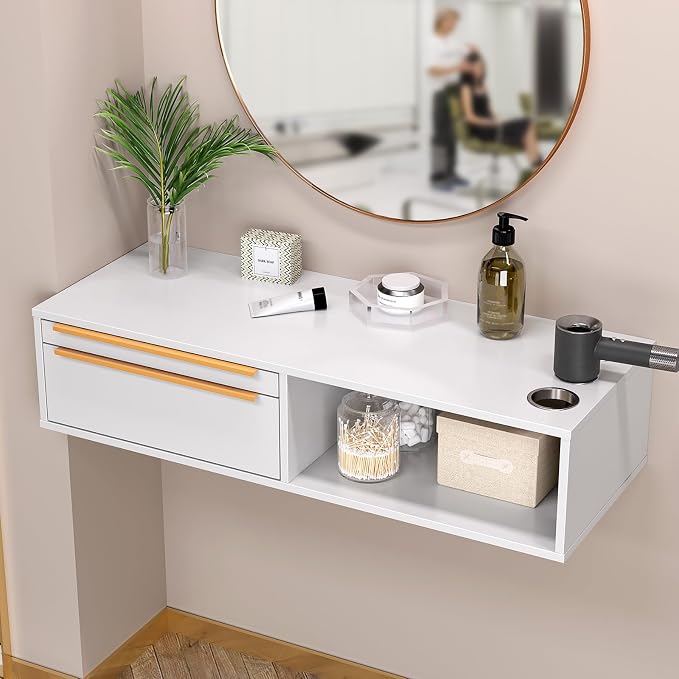 OmySalon Wall Mount Salon Station, Hair Stylist Cabinet - Image 2