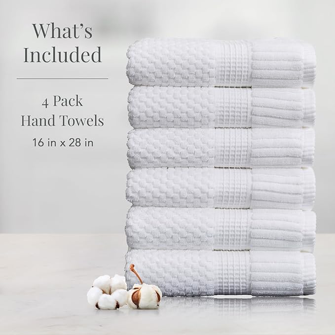 NY Loft 100% Cotton Hand Towel 6 Pack | Super Soft & Absorbent Quick-Dry Hand - Image 2