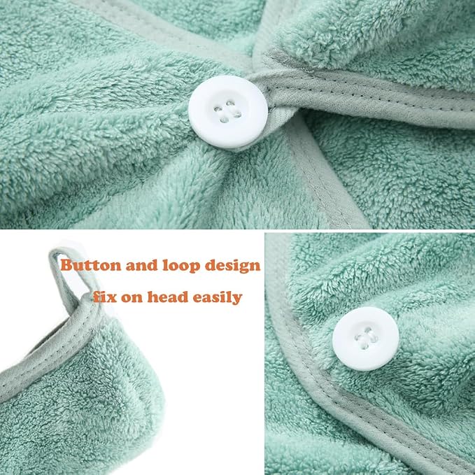 M-bestl 2 Pack Microfiber Hair Towel Wrap, Hair Drying Towel - Image 5