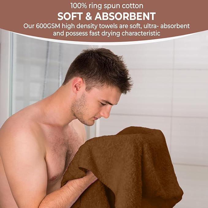 KAHAF COLLECTION 6 Pack Bath Towels Set 100% Ring Spun Cotton, Lightweight - Image 4
