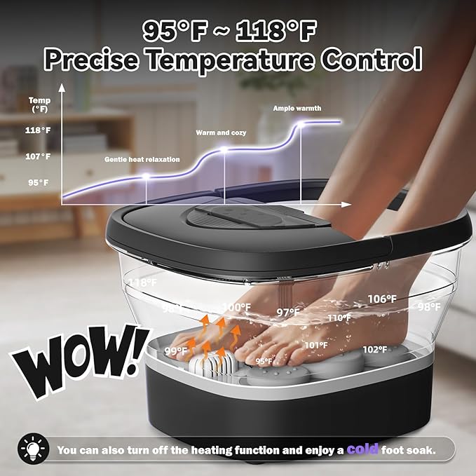 Collapsible Foot Spa with Heat and Remote, Heated Foot Bath Massager with Timer - Image 3