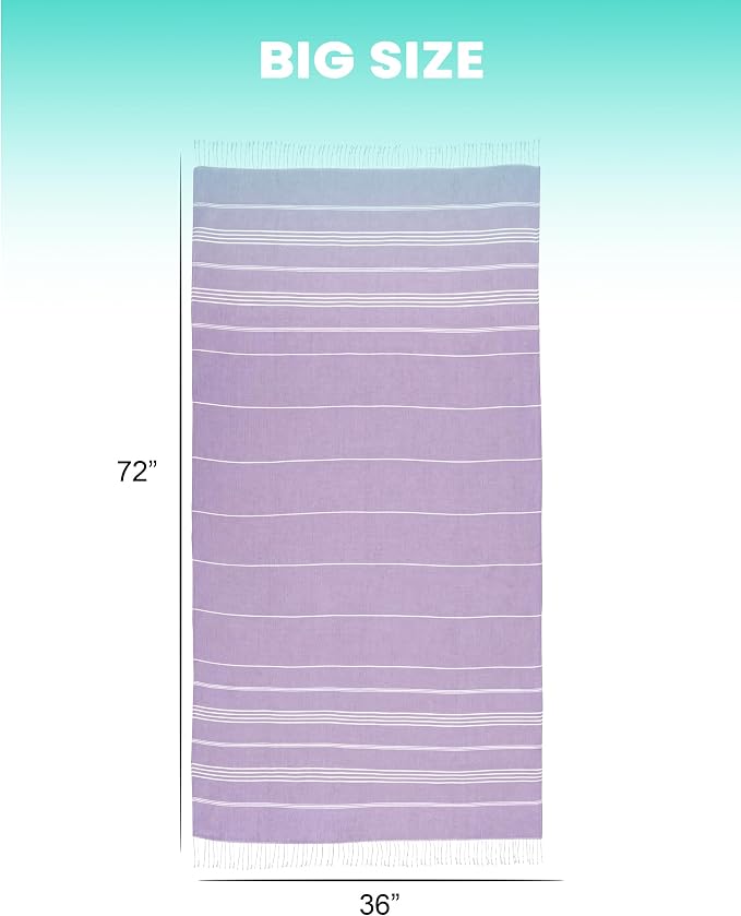 Antfuny 2 Packs Turkish Beach Towels Bathroom Pool Towel Adult Oversized Quick - Image 4