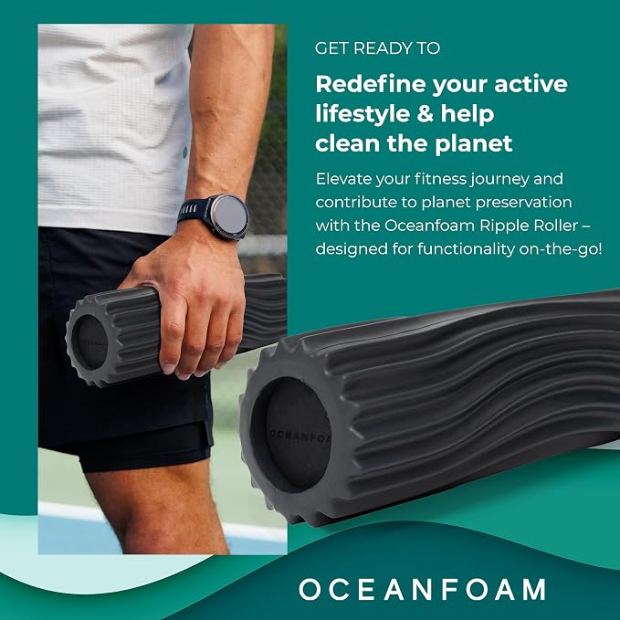 Oceanfoam Ripple Travel Foam Roller Firm Mini Foam Roller - Image 4