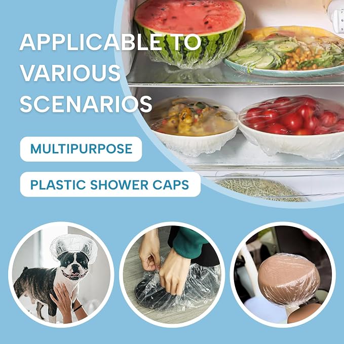 YIZIJIZI 50PCS Disposable Shower Caps, Large Thick Clear Waterproof Shower Cap - Image 5