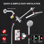 Tandem Shower Head with Filters-14'' Rainfall ShowerHead, Filtered Power Wash - Image 7
