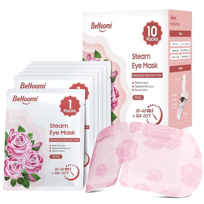 BeHoomi Steam Eye Mask, Self Heating Disposable SPA Warm Compress by BeHoomi