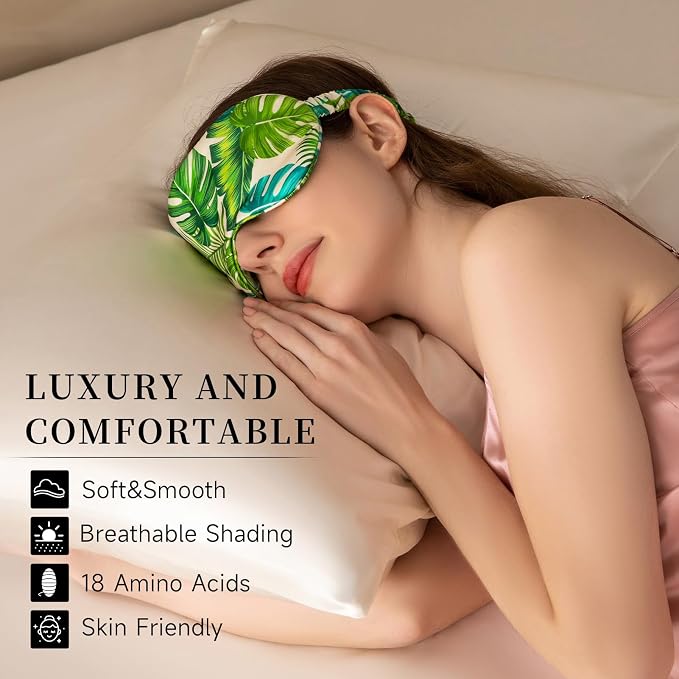 THXSILK Sleep Mask 100% 19 Momme Pure Mulberry Silk Super Smooth Cooling - Image 4