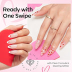 modelones Heart Glitter Gel Top Coat, 15 ML 2 in One No Wipe Clear Gel Nail - Image 6