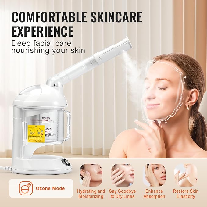 VEVOR Hair Steamer, 2 in 1 UV Ozone Hair & Facial Steamer - Image 4