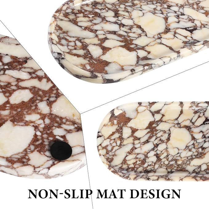 Koville Natural Decorative Marble Bathroom Tray, Stone Perfume Trays Jewelry - Image 3