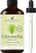Handcraft Blends Citronella Essential Oil – 1 Fl Oz – 100% Pure and Natural – by HandcraftBlends