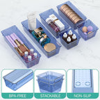 WOWBOX 12 Pack Clear Drawer Organizer Set, Acrylic Drawer Storage Trays - Image 3