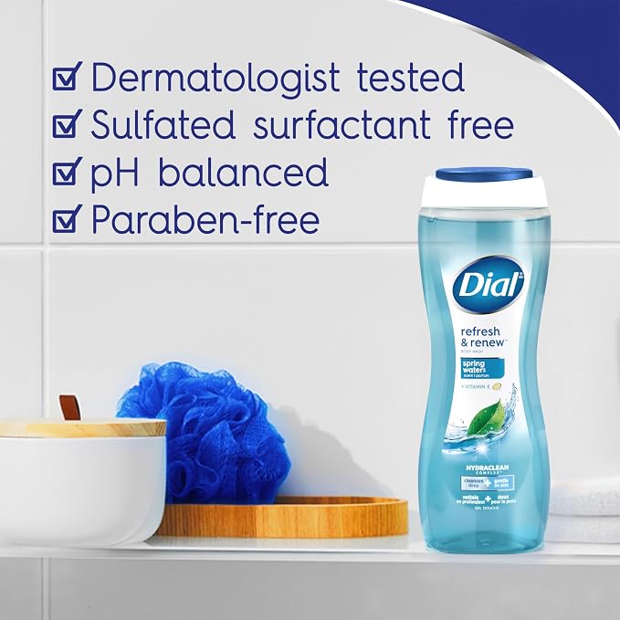 Dial Body Wash, Refresh & Renew Spring Water, 16 Fl Oz, Hydraclean Complex & - Image 3
