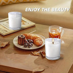 48 Pack Warm White Unscented Clear Glass Filled Votive Candles. Hand Poured Wax - Image 2