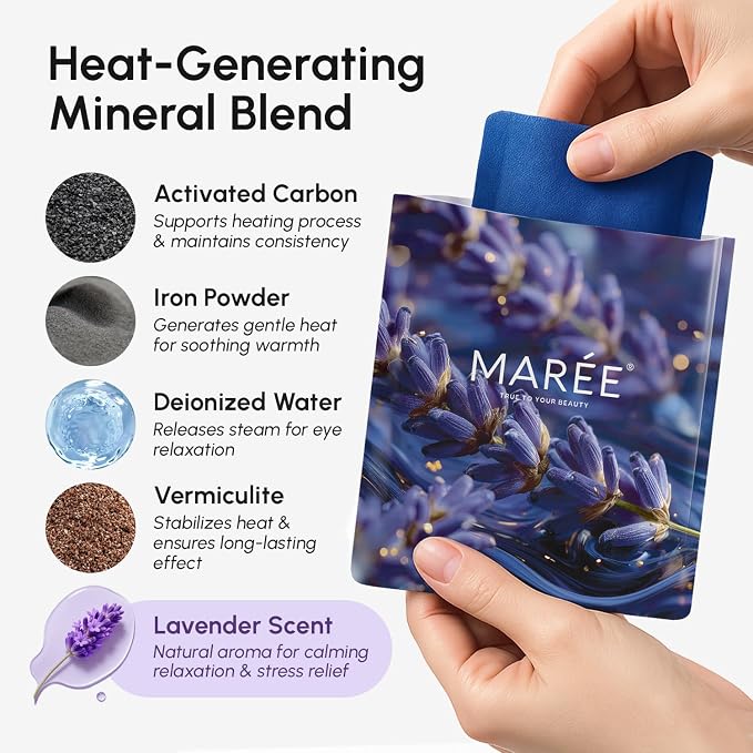 MAREE Heated Eye Masks for Dry Eyes – Steam Eye Mask Disposable – Lavender Self - Image 9