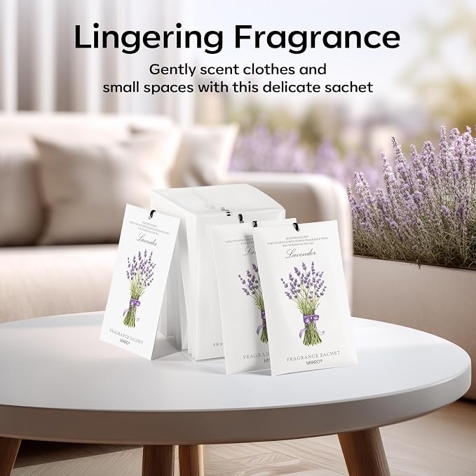 MYARO 12 Pack Lavender Scented Sachets | Odor Eliminator & Air Freshener - Image 8