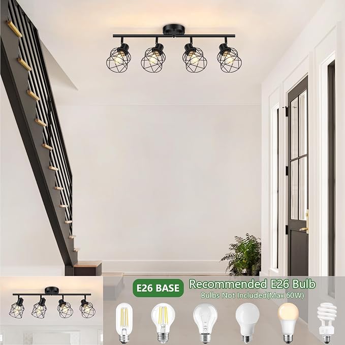 Baocuz 4-Lights Semi Flush Mount Ceiling Light, Adjustable Multi-Directional - Image 4