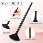 9 Pieces Facial Fan Mask Brushes, Soft Facial Applicator Brushes Tools - Image 3