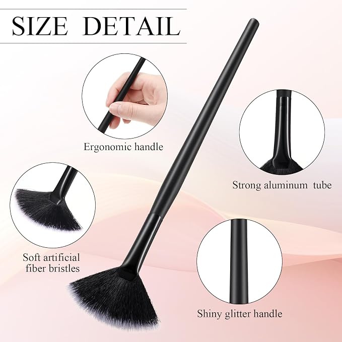 9 Pieces Facial Fan Mask Brushes, Soft Facial Applicator Brushes Tools - Image 3