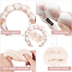 Zkptops Spa Headband for Washing Face Wristband Set Sponge Makeup Skincare - Image 5