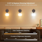 Oil Rubbed Bronze Wireless Rechargeable Wall Sconces Set of 2, Battery Operated - Image 6