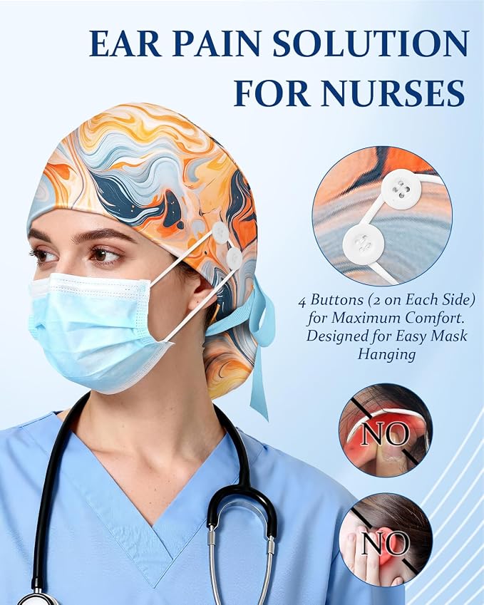 Plifal 100% Cotton Scrub Cap - Image 4
