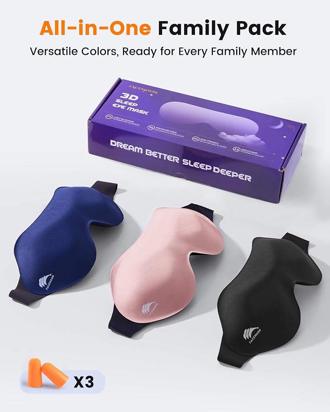 3 Pack 100% Blackout Sleep Mask - Image 9