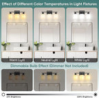 Ascher Bathroom Light Fixtures, 3-Light Vanity Light Over Mirror, Wall Lamp - Image 7
