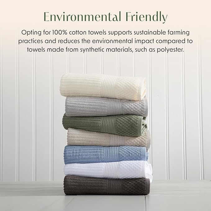 Springtree Home 100% Cotton Bath Towel Set of 4 | Super Soft & Absorbent - Image 6