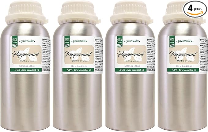 GreenHealth Peppermint Essential Oil – 4 Pack – 100% Pure & Uncut – Strong by Greenals