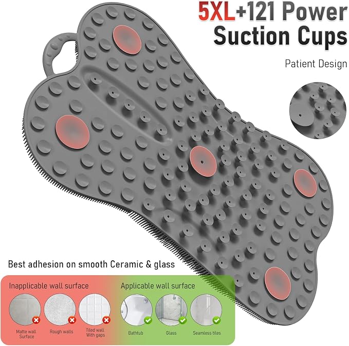 Back Scrubber Body Bath Cushion Tub Bathtub Back Lumbar Support Ergonomic - Image 7