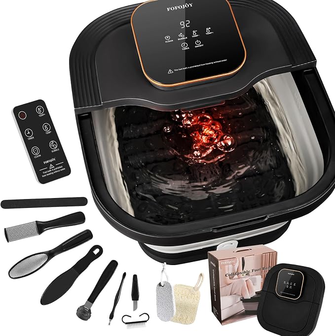 Collapsible Foot Spa Bath with Heat and Massage Roller, Temperature Control by FOFOJ%C3%94Y