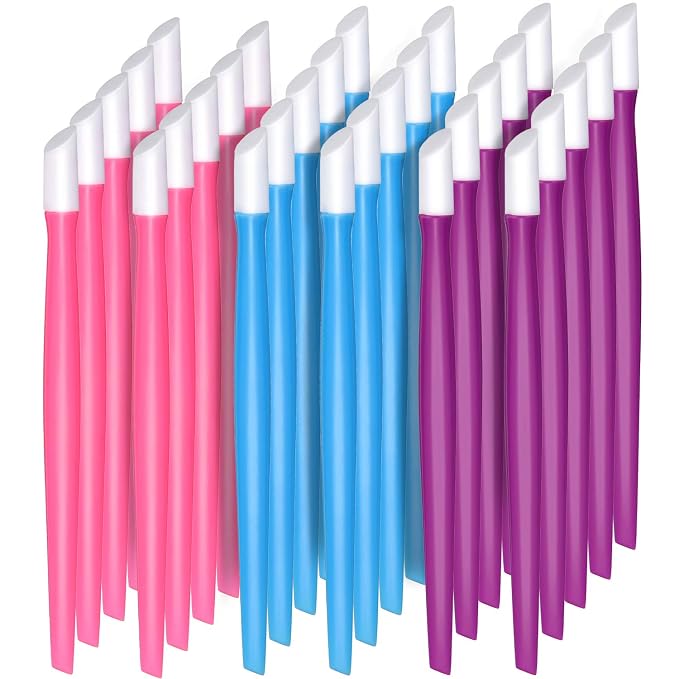 BBTO 30 Pcs Rubber Cuticle Pusher Silicone Cuticle Pusher Small Plastic Handle by BBTO