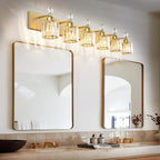 PRESDE Crystal 6 Light Bathroom Vanity Lights Gold Vanity Light - Image 3